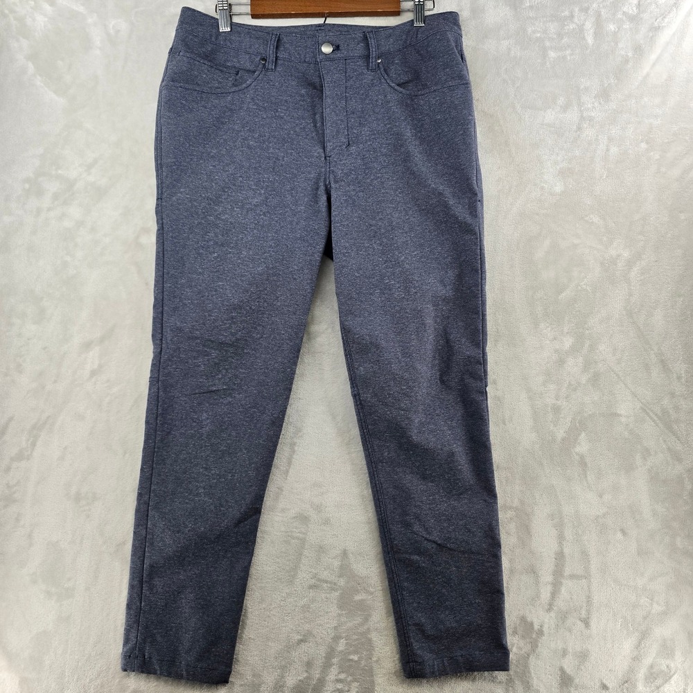 Lululemon ABC‎ Pant Men 33 Blue Heathered Slim Fit Performance Trousers
